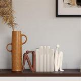 Decorative Bookends for Heavy Books, Statue Bookends for Shelves & Office Desks Brown - Front View