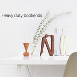 Decorative Bookends for Heavy Books, Statue Bookends for Shelves & Office Desks Brown - Top-Down View