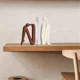 Decorative Bookends for Heavy Books, Statue Bookends for Shelves & Office Desks Brown - 45-Degree Angle