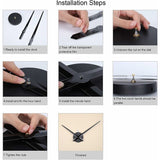 Large Black Wall Clock with Single Hand without Numbers, Clock Mechanism with High Longitudinal Shaft and 31.5 cm Long Hands- - 45-Degree Angle