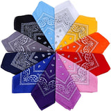 12 pcs 12 Colors 54*54cm Package Bandana Scarf Unisex Handkerchief (C)