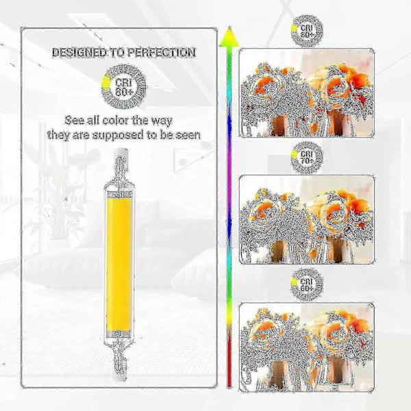 [CA] R7s 118mm 20w LED Bulb Cool White 6000k, 3000lm, J118 400w Halogen Bulb Equivalent, Dimmable, 360 Degree Linear 20w R7s Tw