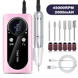 [CA] Fast and Efficient 45000 rpm Rechargeable Portable Electric Nail File Pink