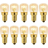10-pack Dimmable E14 Oven Light Bulb, Edison E14 T22, Withstands up to 300 degrees, 2700K Warm White, 160LM, AC 220V