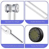 Tuning Forks for Healing, Set, 128Hz, 136.1Hz, 256Hz, 384Hz, with Hockey Puck Activator, for Chakras, Sound Therapy_tfrf