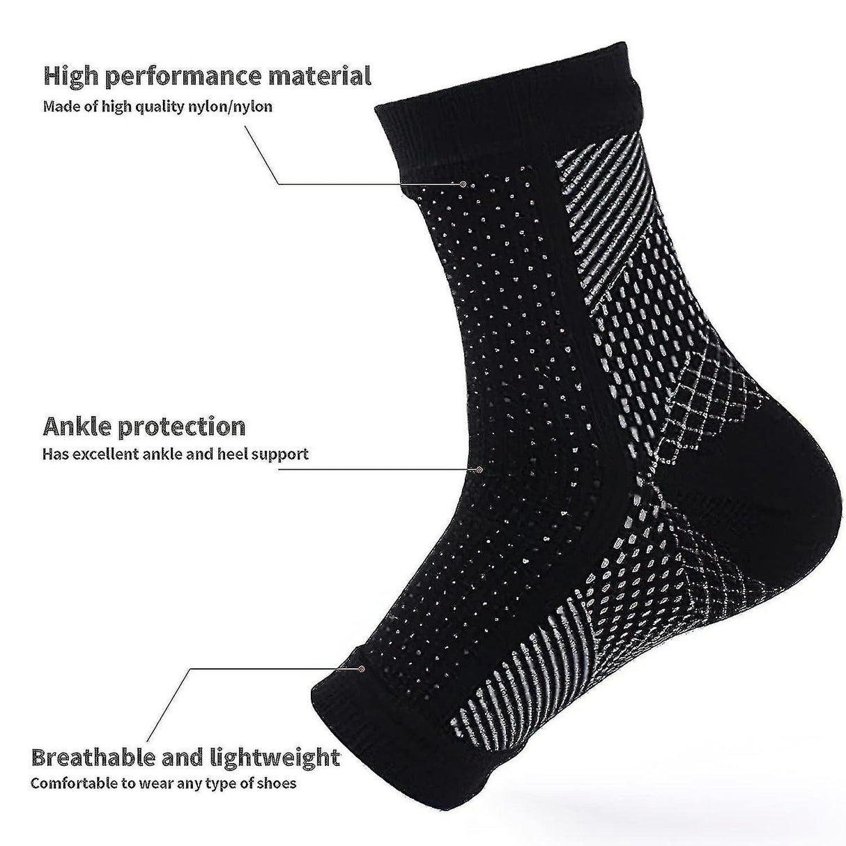 Pairs Neuropathy Socks, Soothing Socks for Neuropathy Pain, Tendinitis Compression Socks, Plantar Fasciitis, Neuropathy - White - L XL