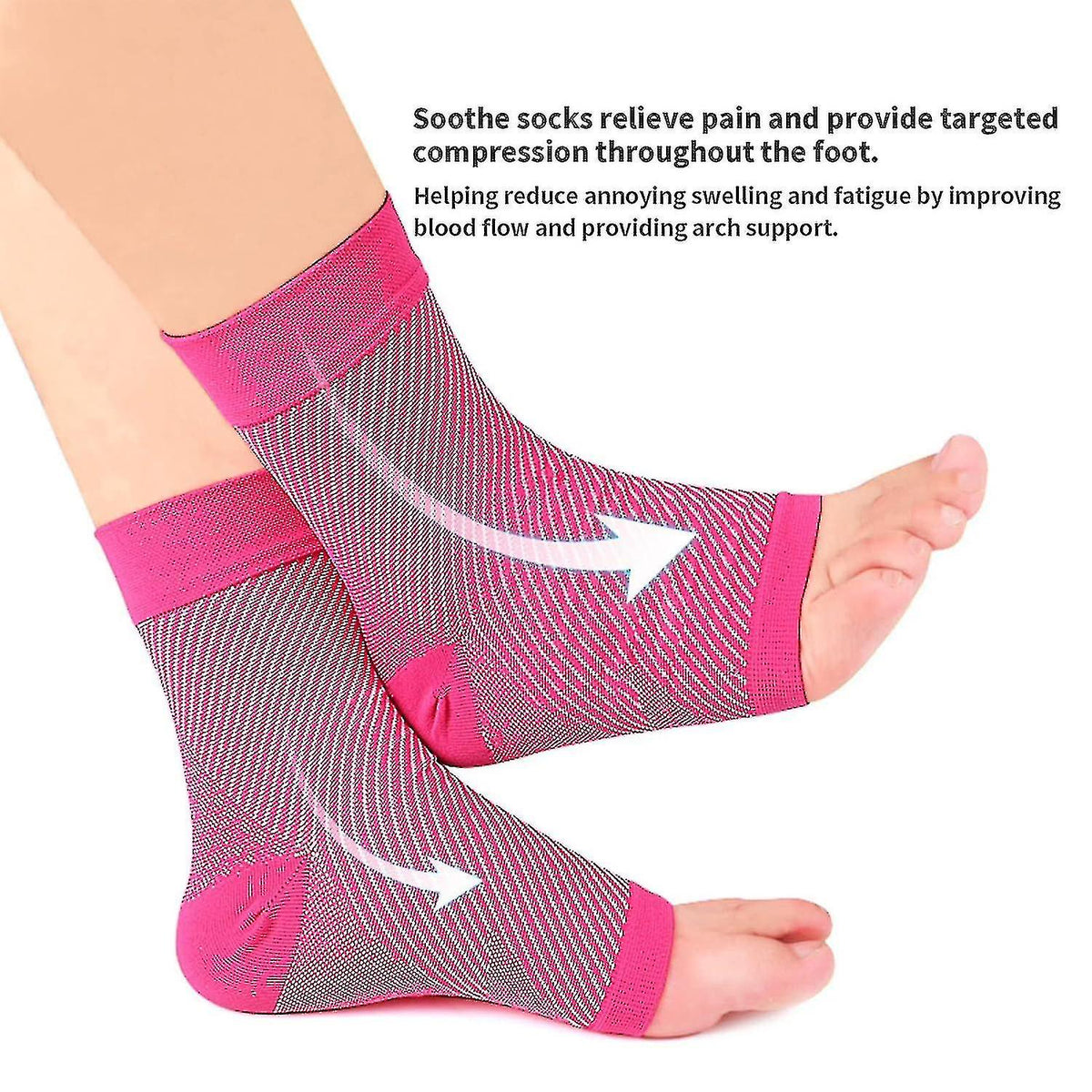 Pairs Neuropathy Socks, Soothing Socks for Neuropathy Pain, Tendinitis Compression Socks, Plantar Fasciitis, Neuropathy - White - L XL