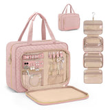 Toiletry Bag - Hanging Travel Toiletry Bag - Large Makeup Bag - Simple - Pink