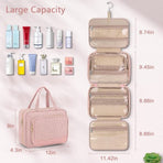 Toiletry Bag - Hanging Travel Toiletry Bag - Large Makeup Bag - Simple - Pink