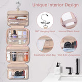 Toiletry Bag - Hanging Travel Toiletry Bag - Large Makeup Bag - Simple - Pink