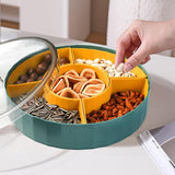 Snack Tray with Compartment Snacks Bowl with Lid Plastic Snacks Compartment Snacks Bowls Flat Storage Box Candy Bowl for Nuts Snacks Candy Cookies - Top-Down View