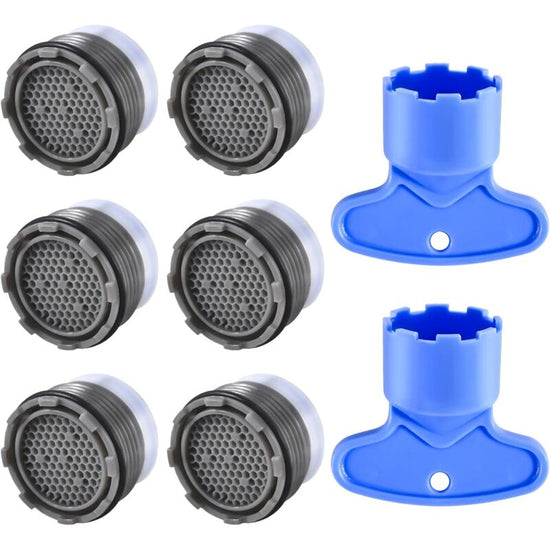 Perlator M18.5, 6-pack faucet aerator, faucet filter insert, external thread water saver for faucet with 2 aerator keys