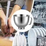 Stainless Steel Bowl for KitchenAid 4.5-5 Quart Tilt Head Stand Mixer, for KitchenAid Mixer Bowl, Di (FMY)_MGF Silver - 45-Degree Angle