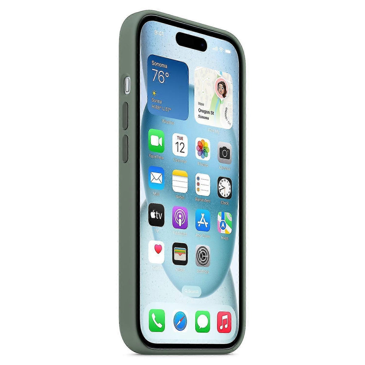 iPhone 15 Case Compatible with MagSafe Scratch-resistant Silicone Case - Red Gr_OF Green iPhone 15
