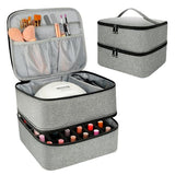 Nail Polish Storage Case with UV Light - Professional Organizer for Nail Kits, Gray_yux