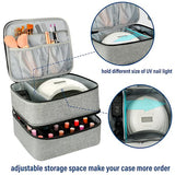 Nail Polish Storage Case with UV Light - Professional Organizer for Nail Kits, Gray_yux