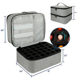 Nail Polish Storage Case with UV Light - Professional Organizer for Nail Kits, Gray_yux - Side View