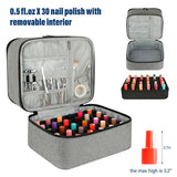 Nail Polish Storage Case with UV Light - Professional Organizer for Nail Kits, Gray_yux