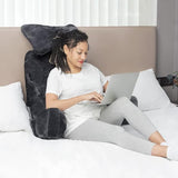 Extra Large Back Cushion with Armrests – Reading and Sitting Cushion for Bed & Sofa - Front View