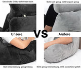 Extra Large Back Cushion with Armrests – Reading and Sitting Cushion for Bed & Sofa - Top-Down View