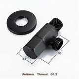 Black Shut-off Valve Angle Faucet Brass Diverter Toilet Valve Shower Nozzle Connector Solid Brass Coupling Faucet Bracket