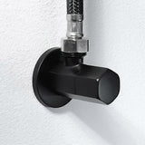 Black Shut-off Valve Angle Faucet Brass Diverter Toilet Valve Shower Nozzle Connector Solid Brass Coupling Faucet Bracket
