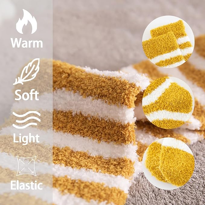 Pairs Warm Soft Socks Women, Sleep Socks for Women, Soft Microfiber Thick Soft Socks Women Size 36-40 for Winter_jarx