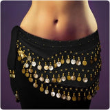 Belly Dance Hip Scarf Costume 128 Gold Coin Coin Belt Mardi Gras Carnival Dance Performance Belt