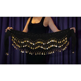 Belly Dance Hip Scarf Costume 128 Gold Coin Coin Belt Mardi Gras Carnival Dance Performance Belt
