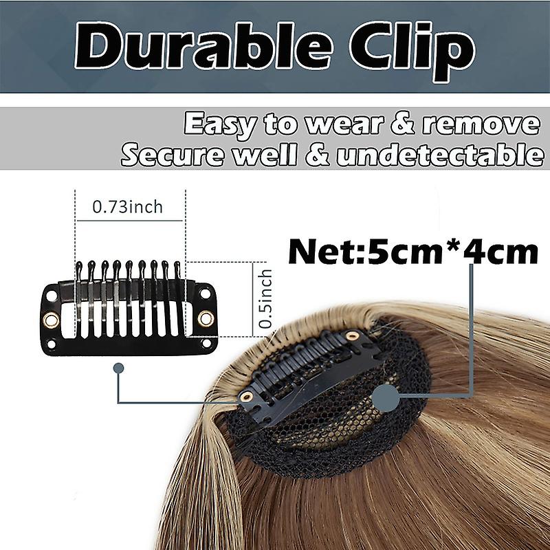 Clip In Hair Bangs Extensions French Bangs Stylish Bangs Hair Pieces blonde & bleachblonde blonde & bleachblonde 28cm