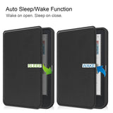 Caster Leather Case for KOBO Clara Colour / BW LGL Black - 45-Degree Angle