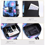 Cristiano Ronaldo Backpack for Youth, School Backpack, 3-Piece Set, Black - - Front View