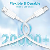 25W USB C Fast Charger with 2m Cable for Samsung Galaxy S25 S24 Ultra/S23/S22 Ultra/S22+/S21 FE 5G/S20/S10/S9/A52S/A55 5G/A13/Note20, Type C Connector - Front View