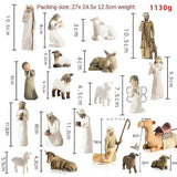 Willow Tree Nativity Scene Figurines Set Statue Hand Painted Decor Christmas Gift_yux - Front View