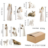 Willow Tree Nativity Scene Figurines Set Statue Hand Painted Decor Christmas Gift_yux - 45-Degree Angle