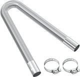 Exhaust pipe for parking heater, 60 cm stainless steel exhaust pipe car exhaust pipe with 2 stainless steel clamps for diesel heater_sai 60cm
