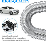 Exhaust pipe for parking heater, 60 cm stainless steel exhaust pipe car exhaust pipe with 2 stainless steel clamps for diesel heater_sai 60cm - Side View