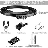 Meter Black Bendable Ceiling Track for Curtains, Flexible Ceiling Curtain Track - Side View