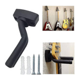 5-pack black guitar hanger wall mount with screws fits guitars - Front View