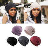 5-Pack Slouchy Baggy Beanies Chemo Hats - Khaki + Black + Grey + Burgundy + Purple