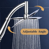 Powerful Rain Shower Head - High Pressure Rain Shower Heads - Large Square Shower Head with Chrome Finish - Universal Replacement Shower Accessories - Top-Down View