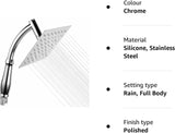 Powerful Rain Shower Head - High Pressure Rain Shower Heads - Large Square Shower Head with Chrome Finish - Universal Replacement Shower Accessories