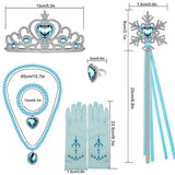 Elsa Princess Dress Clothes Cosplay Dress Up Gloves Wand Crown Jewelry Set Elsa Wig Necklace Braid - Side View