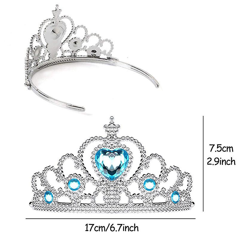 Elsa Princess Dress Clothes Cosplay Dress Up Gloves Wand Crown Jewelry Set Elsa Wig Necklace Braid
