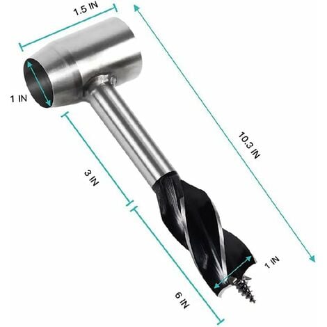 Manual drill, hand drill for woodworking with leather case for bushcraft settlers, woodworking wrench, outdoor wood drill, hole, wood plug