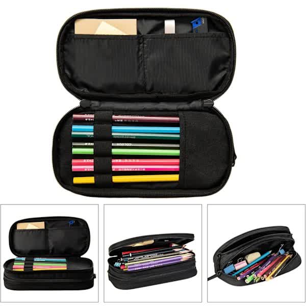 NA/Blue sports pencil case with soccer theme, spacious and durable pencil case with zippers, soccer pencil case Soccer Blue Soccer,y