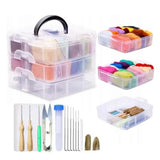 Needle Felting Set, 24 Colors Wool Carded Fleece Felting, Complete Needle Felting