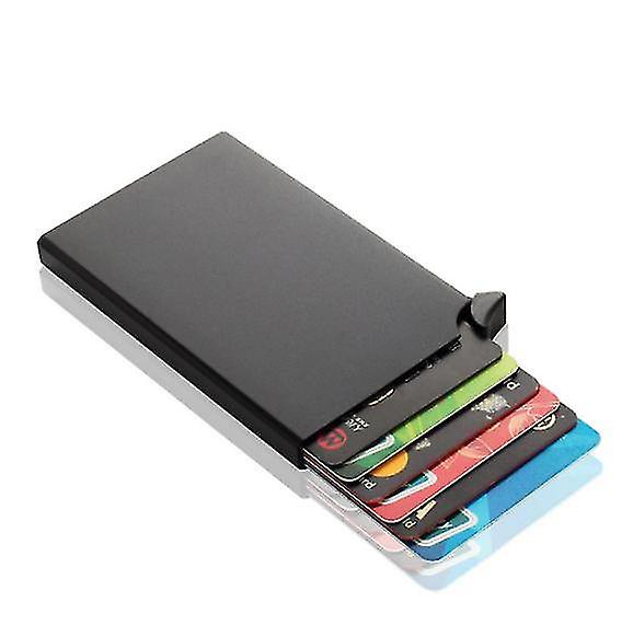 Card Holder Wallet, Men's Minimalist Slim Metal RFID Blocking Contactless Card Protector_ma