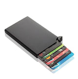 Card Holder Wallet, Men's Minimalist Slim Metal RFID Blocking Contactless Card Protector_ma