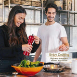 Salt and Pepper Mill Wooden Pepper Mill Salt Pepper Shaker With Adjustable Ceramic Rotor_Cheap Gifts 2pcs red - Top-Down View